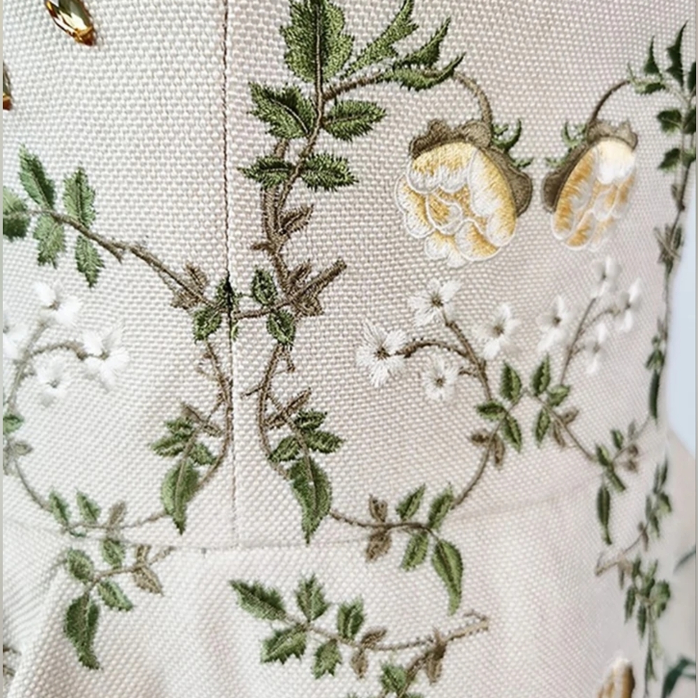 Runway Embroidered Top Midi Dress Strapless - Picture 5 of 12